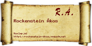 Rockenstein Ákos névjegykártya