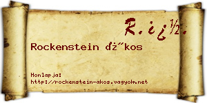 Rockenstein Ákos névjegykártya